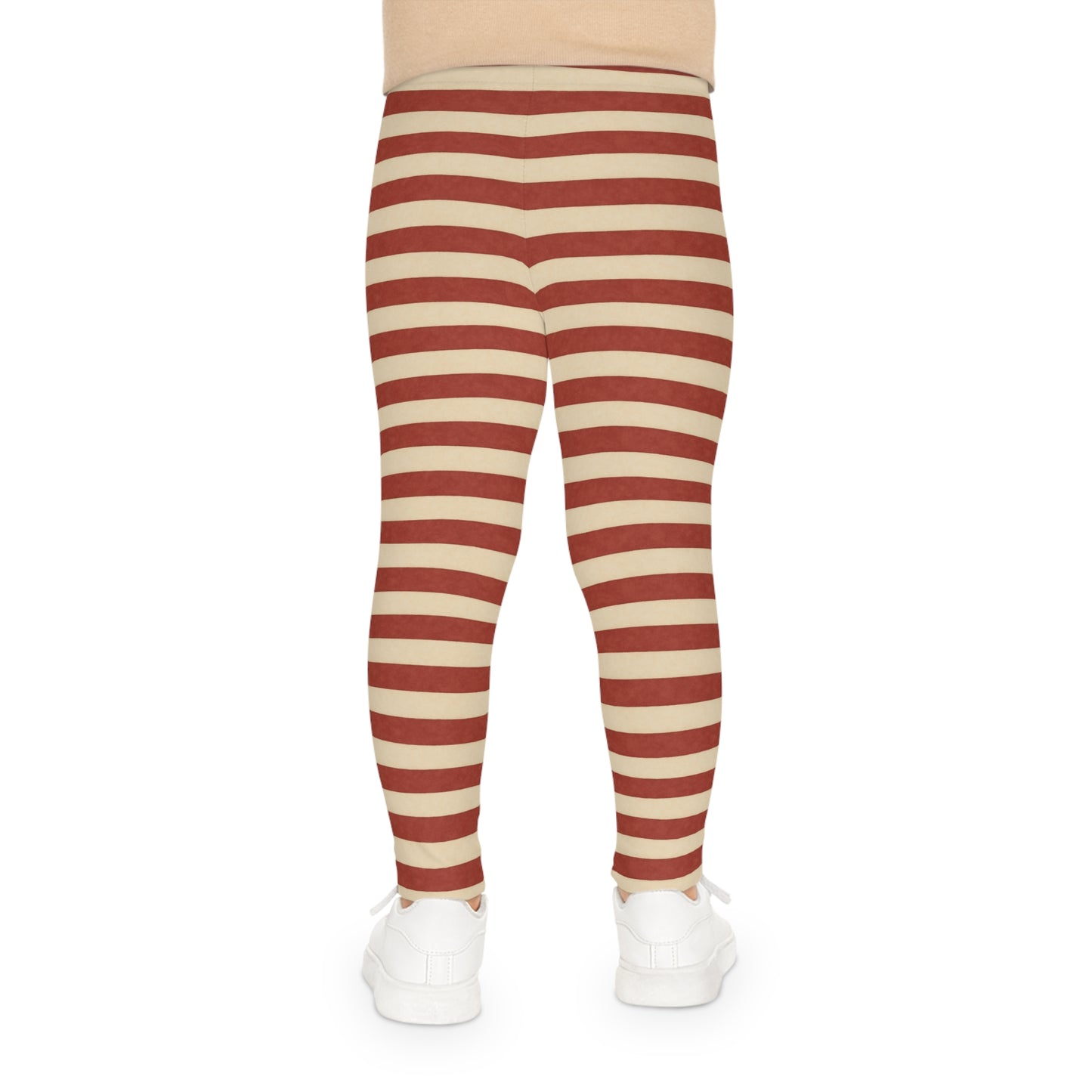 Red and Cream Striped Kids Leggings Soft and Stretchy Boutique Playwear