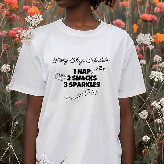Fairy Sleep Schedule – Whimsical Fairycore Tee