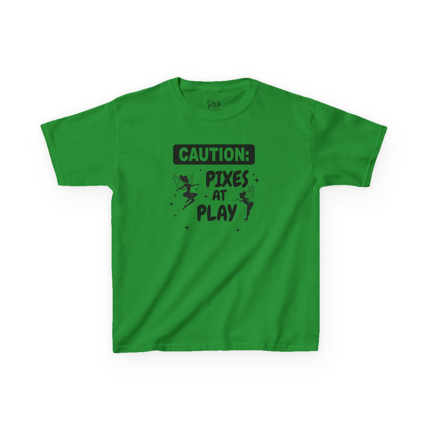 Caution: Pixies at Play Kids Tee Kids Heavy Cotton Tee - Inspirational Youth T-Shirt