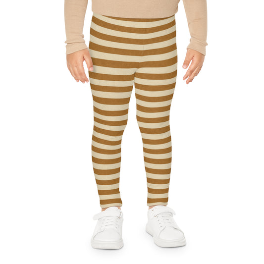Brown and Cream Striped Kids Leggings 🤎 Cozy, Earthy Playwear for Little Explorers