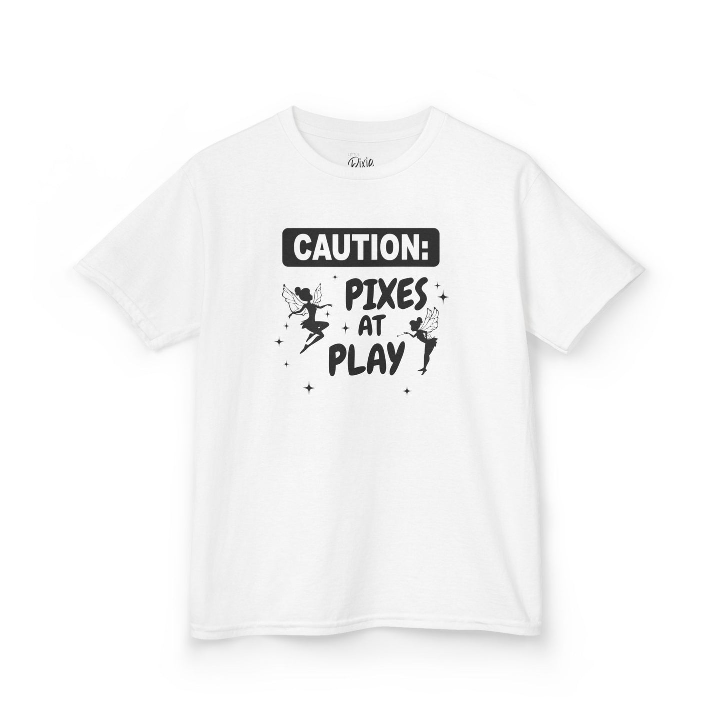 Caution: Pixies at Play Kids Tee Kids Heavy Cotton Tee - Inspirational Youth T-Shirt
