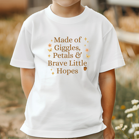 Made of Giggles, Petals & Brave Little Hopes – Youth T-Shirt