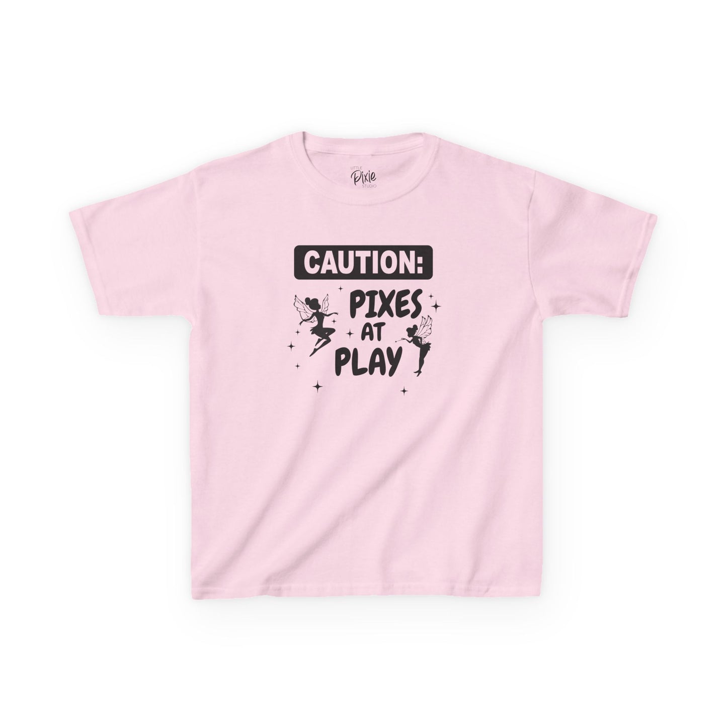 Caution: Pixies at Play Kids Tee Kids Heavy Cotton Tee - Inspirational Youth T-Shirt