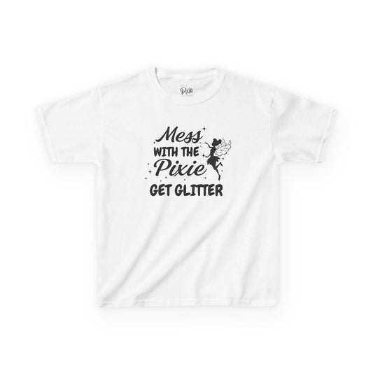 Mess with the Pixie, Get the Glitter Kids Heavy Cotton Tee - Inspirational Youth T-Shirt
