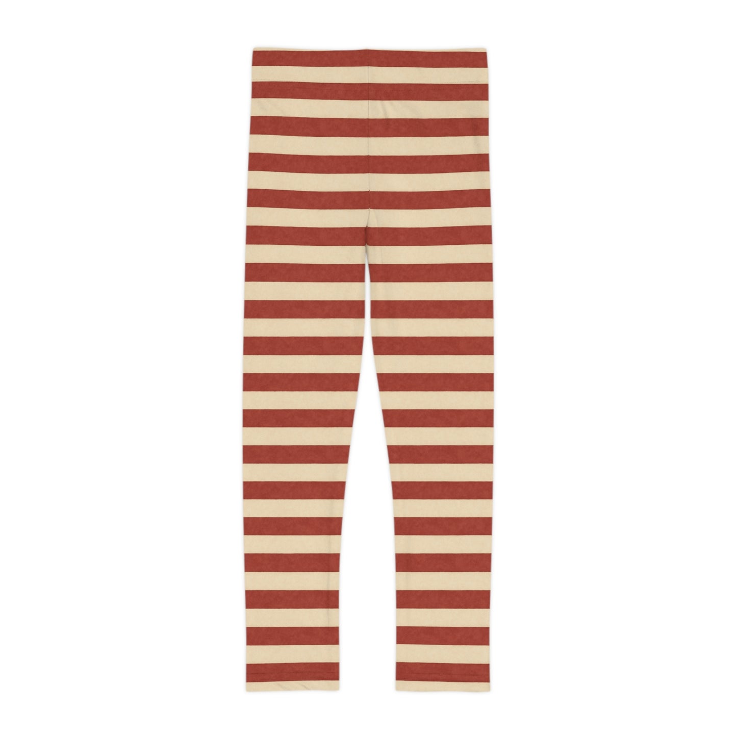 Red and Cream Striped Kids Leggings Soft and Stretchy Boutique Playwear