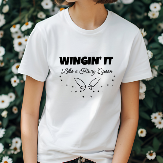 Wingin’ It Like a Fairy Queen – Whimsical Fairycore Tee