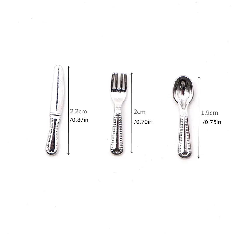 Dollhouse Mini Cutlery & Dining Props – 9-Piece Table Accessory Set
